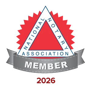 National Notary Association Member 2026 badge — Signing Flex mobile notary Massachusetts